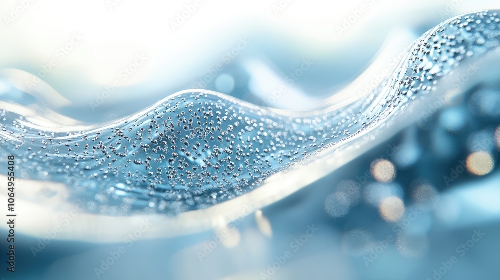 Leinwandbilder 3d view of abstract particles, capturing the essence of bokeh on a flowing water surface. this image