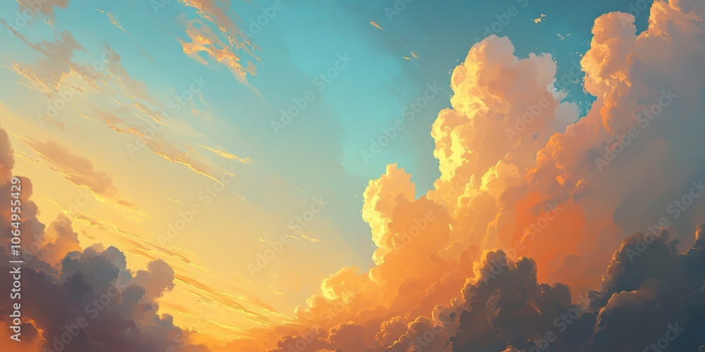 Aufkleber intricate detailing of a cloudy sky backdrop showcases a high quality spectrum without any gradient 