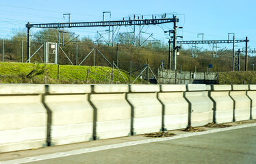 Electrified Railways Have Many Gantries That Hold Various Cables Above The Lines To Supply...