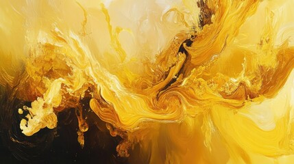 Golden Chaos captures an abstract representation of frustration, blending vibrant shades of gold with dynamic patterns. This artwork evokes a powerful emotional response with ample copy space.