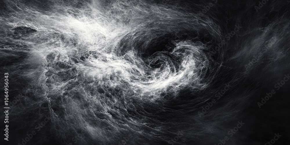 Poster enigmatic black vortex. abstract background featuring dark swirls intended for design purposes. this