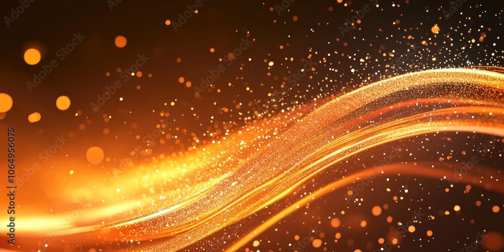 Leinwandbilder abstract representation featuring gleaming particles and flowing lines in animation style, showcasin