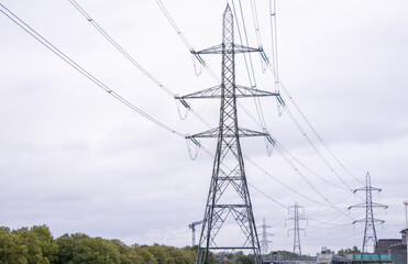 A View Of A Large Pylons Across The Landscape In The United Kingdom