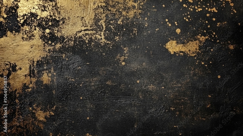 Aufkleber abstract grunge background highlighted with dark and gold splashes, creating a visually striking com
