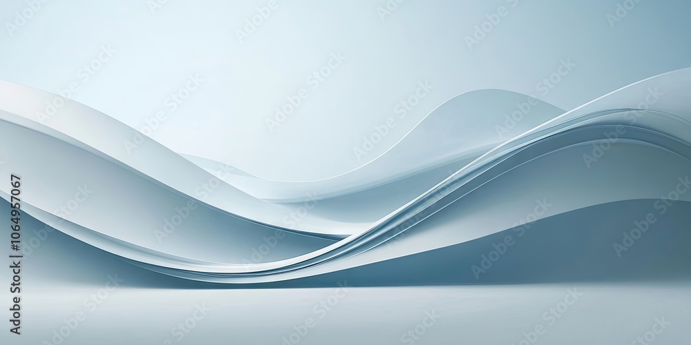 Poster a simple and clean design featuring abstract lines set against a soft blue backdrop, embracing a min