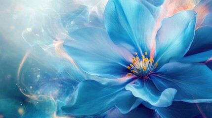 Lively blueflower flora blooms with captivating colors under sunlight, creating a vibrant scene. This delightful blueflower flora image offers ample space for text or design elements.