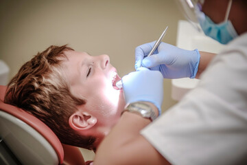 Naklejka premium child at the dentist