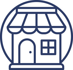 Shopping store logo for mobile e comerce and local market branding. Online shop icon simple minimalist sign for payments, shipping and sale, vector illustration.