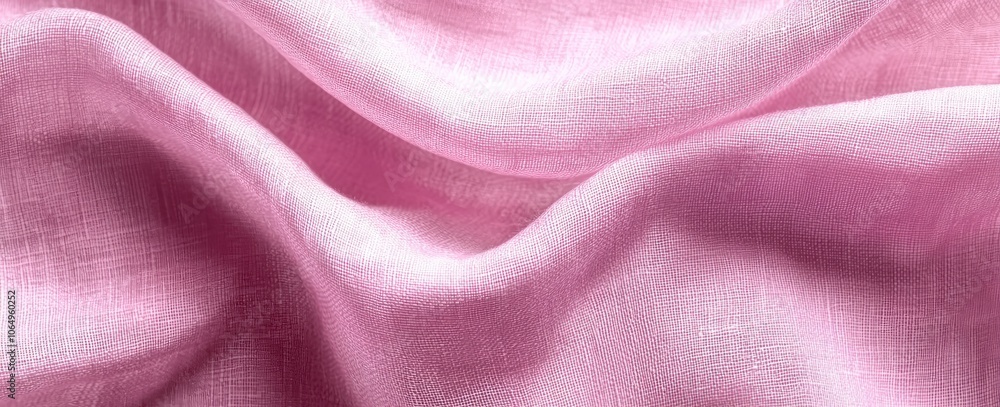 Wall mural soft pink fabric texture with gentle folds and fine woven details generative ai