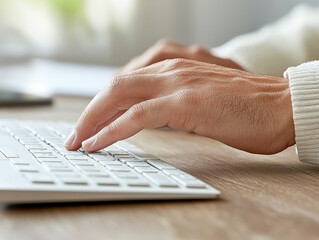 A programmer s hand hovering over the keyboard