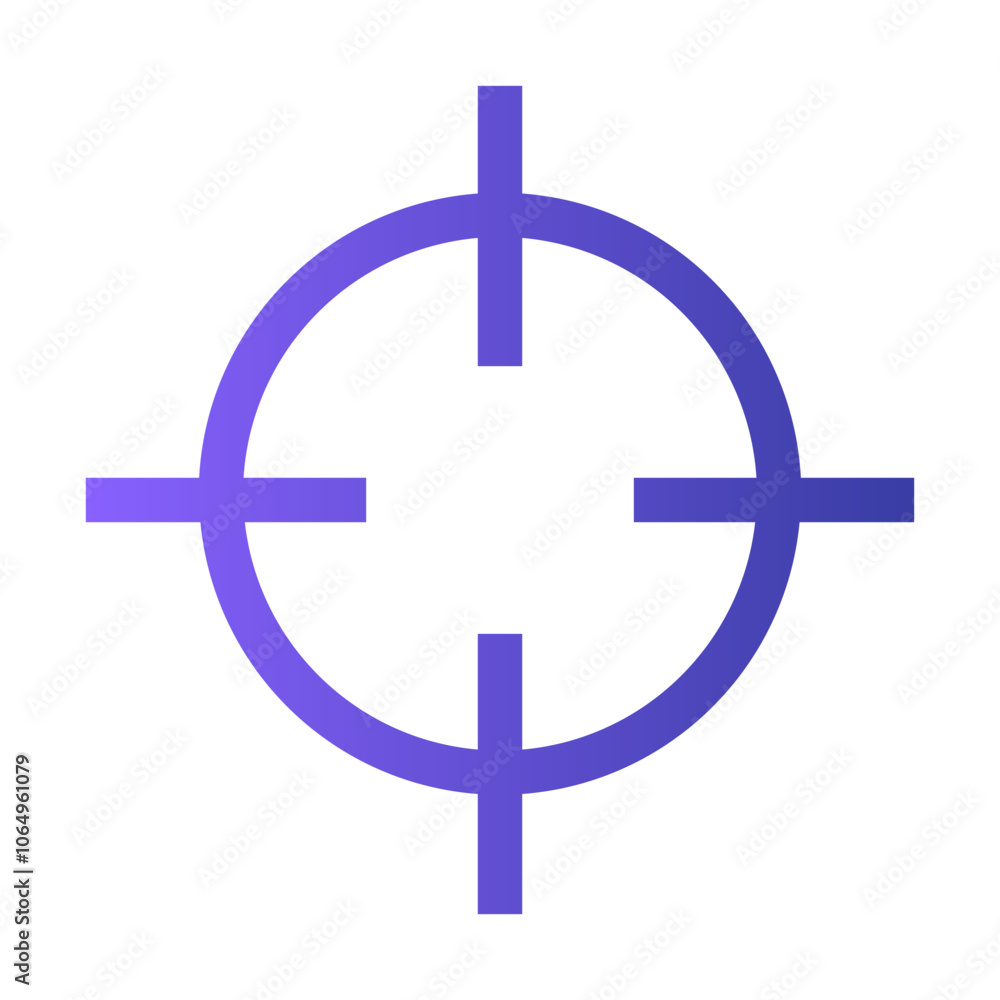 Poster a simple purple target icon with crosshairs used in various applications like gaming and design