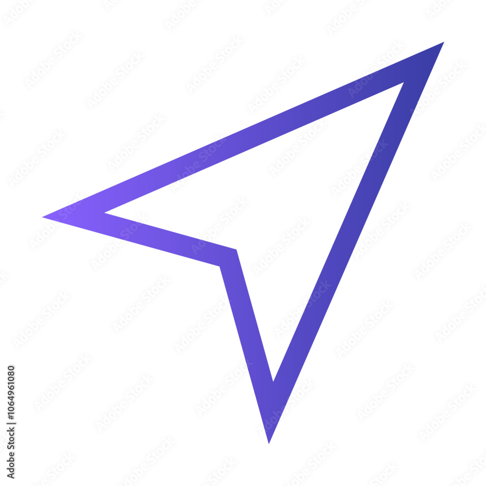 Poster stylized purple cursor icon representing digital navigation in graphic design applications