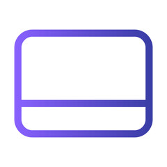 Simple geometric design pay card featuring a smooth, rounded rectangle shape in gradients of purple against a plain background