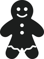 Smiling Gingerbread Man Cookie Vector Illustration for Christmas Holiday Designs
