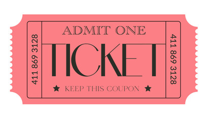 Ticket design, Ticket design template., Admit one ticket, illustration of a ticket, Coupon template, Vintage ticket