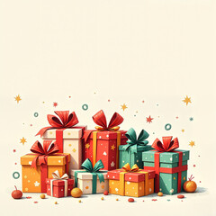 pictures of gift boxes on a light background vector graphics, Al Generation