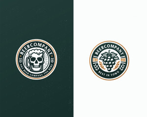 Vintage luxury brewery beer bar logo template for business company