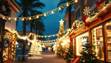 Obraz premium Blurred Festive decoration lights