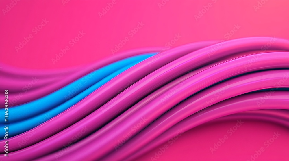 Poster abstract flow: vibrant pink and blue abstract shapes create a dynamic and captivating visual experie