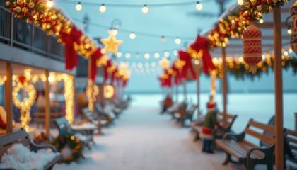 Obraz premium Blurred Festive decoration lights