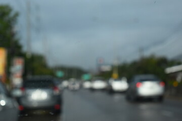 traffic jam in the city, blurred image