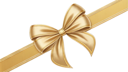 Golden Bow with Ribbon: A Festive Decoration