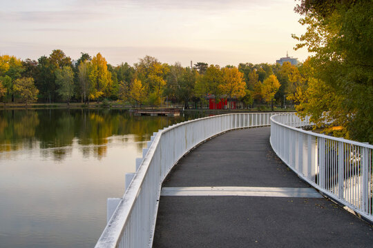 bridge over the river,  Bordei Park, Bucharest City, Romania 