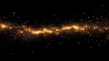 Golden Light Streaks on Black Background