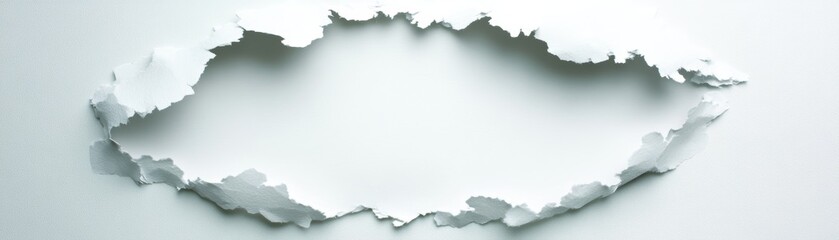 Obraz premium Torn paper hole, ripped edges, empty space, blank message. abstract background, texture, design element. vintage, grunge effect. photography, graphic art.