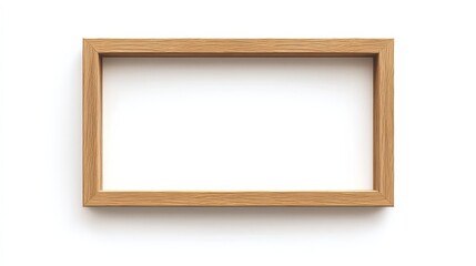 Wooden Picture Frame Isolated on White Background.