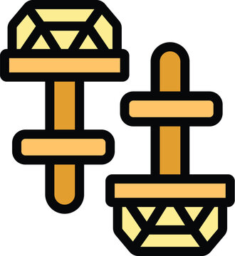 yellow geometric earrings design clip art preview