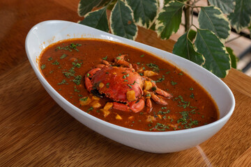 Chupe de cangrejo y mariscos peruano