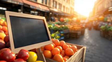 Naklejka premium Abundant harvest, ripe fruits overflowing from a rustic wooden crate in vibrant display of freshness and nature's bounty