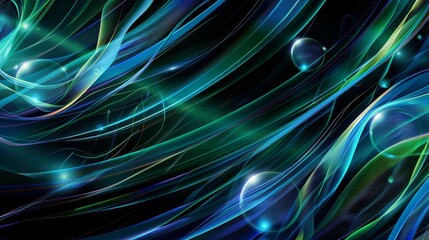 Dynamic abstract digital landscape with vibrant data streams and glowing orbs symbolizing innovation