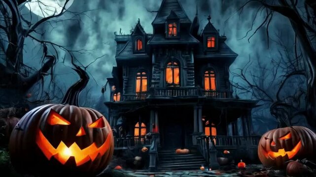 halloween pumpkin on the grave