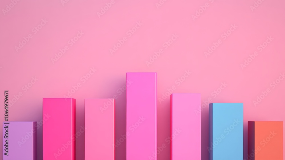 Poster pastel bar graph: a minimalist and aesthetically pleasing composition featuring a bar graph rendered