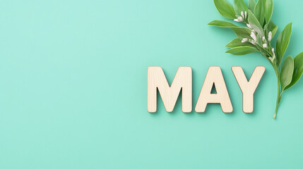 May typography written letters - new month concept background.