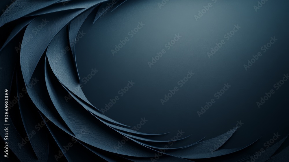 Poster mesmerizing circular design on black background, abstract patterns and textures in modern minimalist