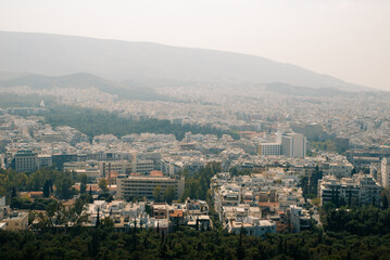 Fototapeta premium landscape views taken from the Acropolis and Parthenon Athens Greece