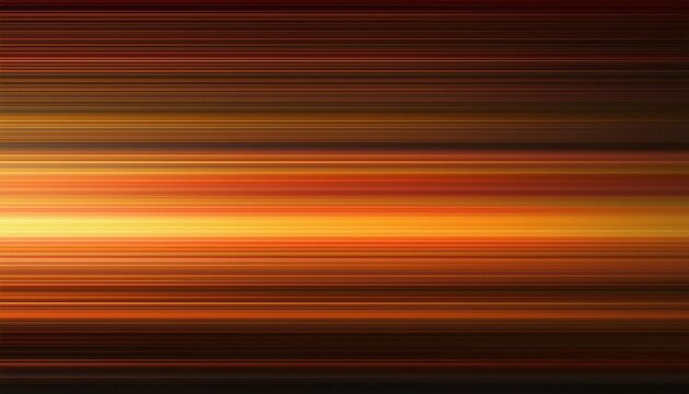 Abstract blurred background with colorful stripes of light on dark orange and black, horizontal lines with gradient effect, glowing and flowing in motion