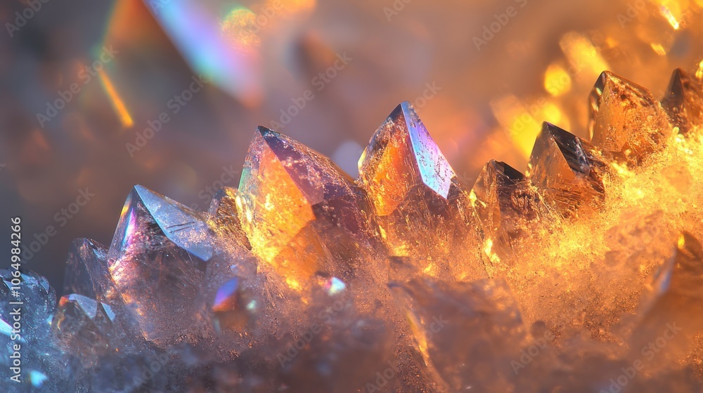 Aufkleber an ultra-close shot of a diamondâ€™s edge, with light glimmering off the sharp facets and creating t