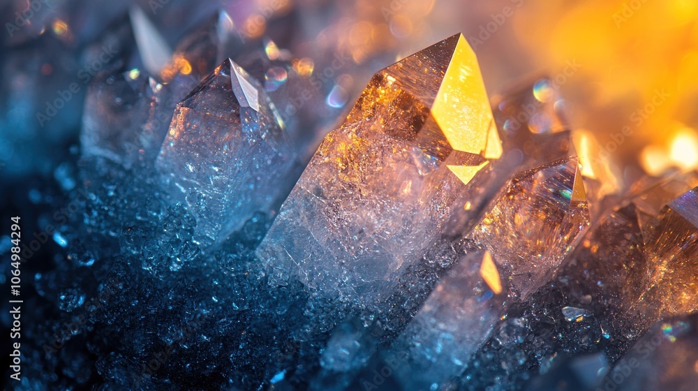 Poster an ultra-close shot of a diamondâ€™s edge, with light glimmering off the sharp facets and creating t