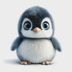 Fototapeta premium Cute Penguin on White Background for Christmas Theme
