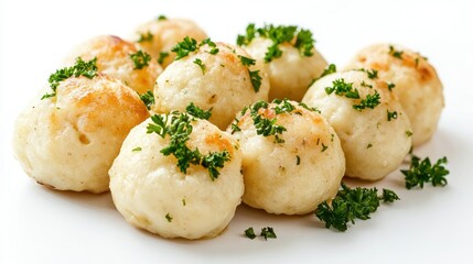 Delicious Close-Up of Soft Dough Balls with Herbs