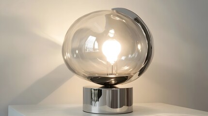 Modern Glass Table Lamp Elegant Design Bright Illumination Home Decor