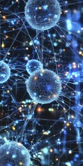 Obraz premium Abstract Network Structure with Glowing Nodes and Lines