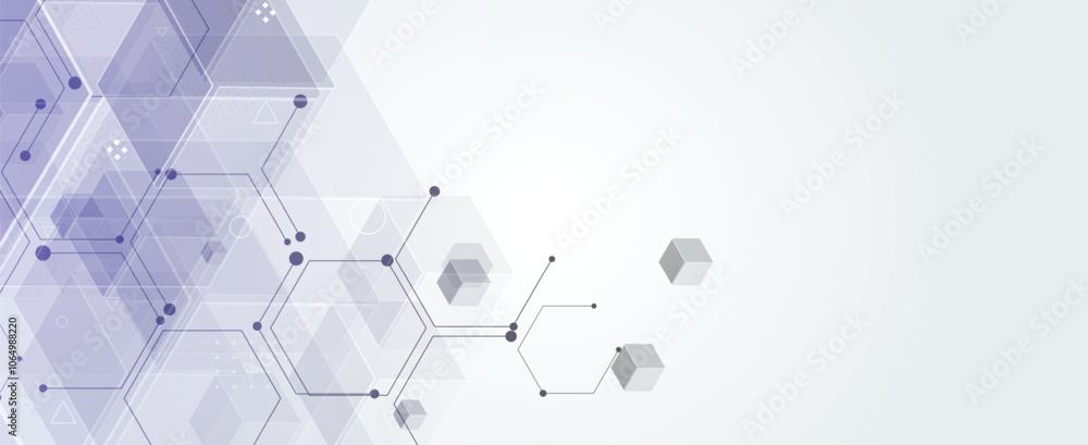 Aufkleber abstract modern science or technology background with hexagon elements