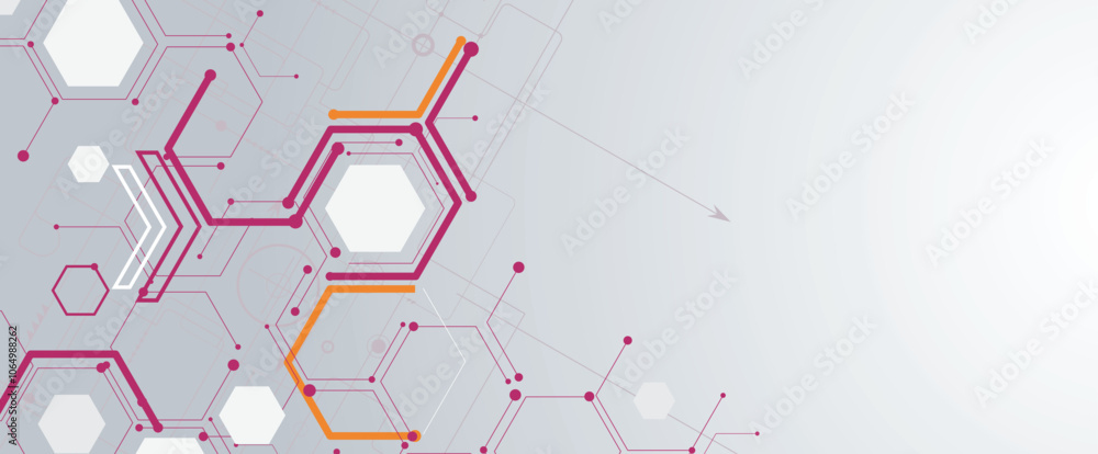 Aufkleber Abstract modern science or technology background with hexagon elements