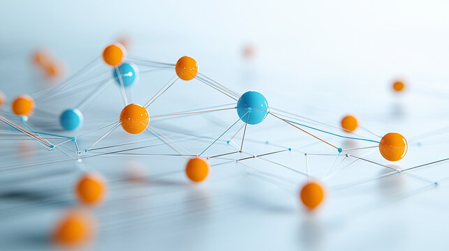 Innovative graphic of portfolio optimization algorithm with colorful nodes and connections, representing data analysis and technology