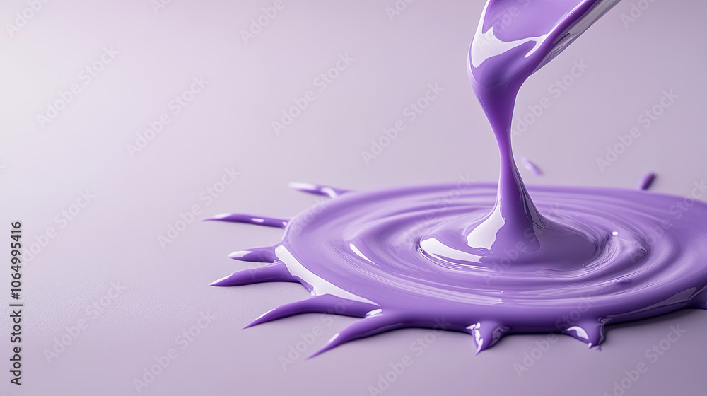 Poster vibrant blend of purple paint flowing smoothly, creating mesmerizing pattern. rich color and texture